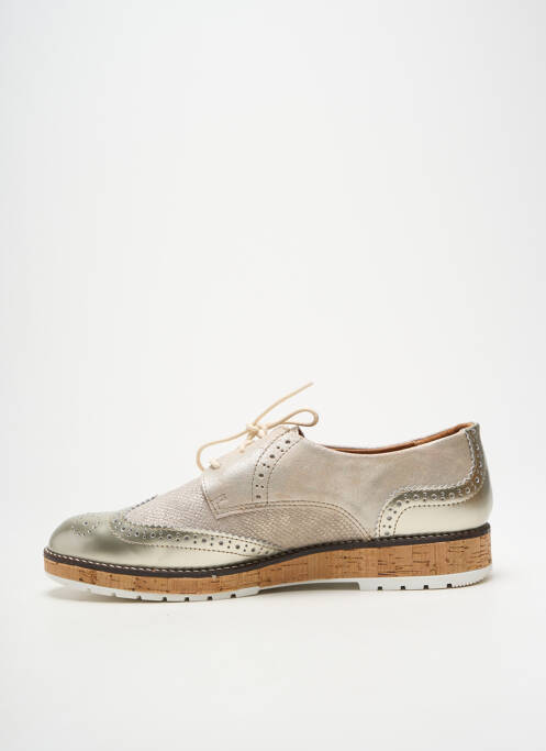 Derbies tissage satiné talon plat jusqu'à 3cm or LA VAGUE femme