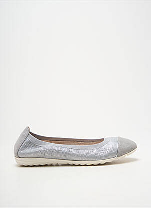 Ballerines tissage satiné talon plat jusqu'à 3cm argent METAMORF'OSE femme