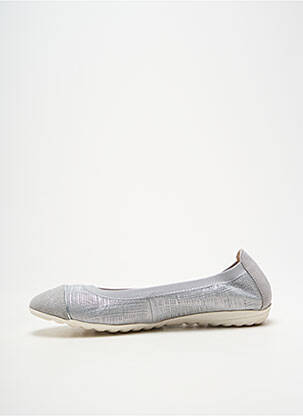 Ballerines tissage satiné talon plat jusqu'à 3cm argent METAMORF'OSE femme