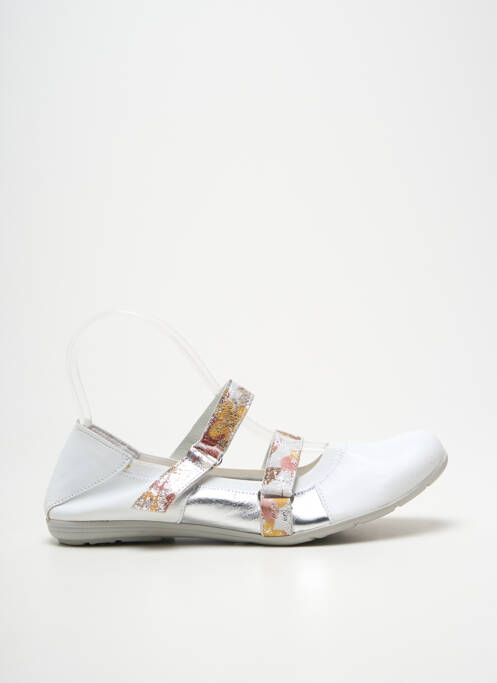 Ballerines fermeture scratch talon plat jusqu'à 3cm argent ELUE PAR NOUS femme