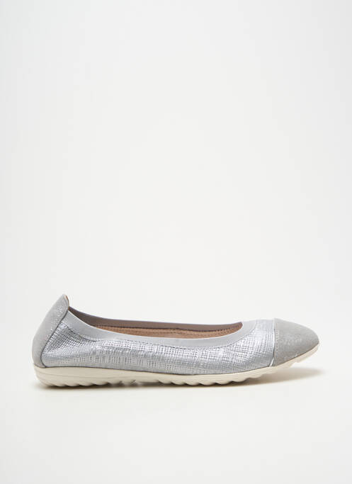 Ballerines tissage satiné talon plat jusqu'à 3cm argent METAMORF'OSE femme