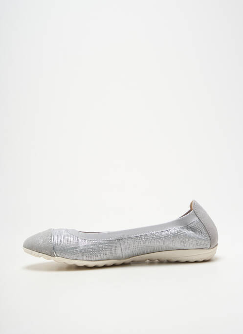 Ballerines tissage satiné talon plat jusqu'à 3cm argent METAMORF'OSE femme