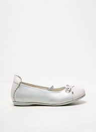 Ballerines tissage satiné bout rond argent NOËL fille