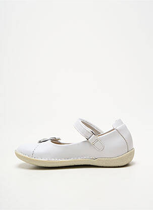 Ballerines semelle amovible bout rond blanc NOËL fille