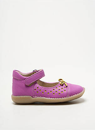 Ballerines semelle amovible bout rond violet NOËL fille