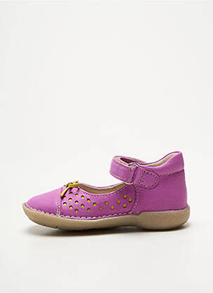 Ballerines semelle amovible bout rond violet NOËL fille