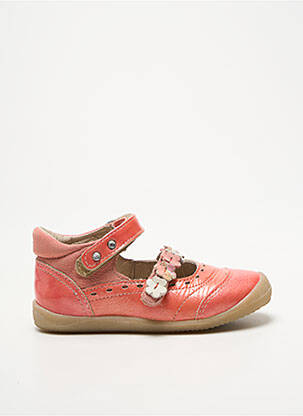 Ballerines semelle amovible bout rond orange NOËL fille