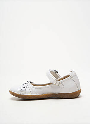 Ballerines semelle amovible bout rond blanc NOËL fille