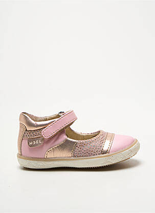 Ballerines semelle amovible bout rond rose NOËL fille