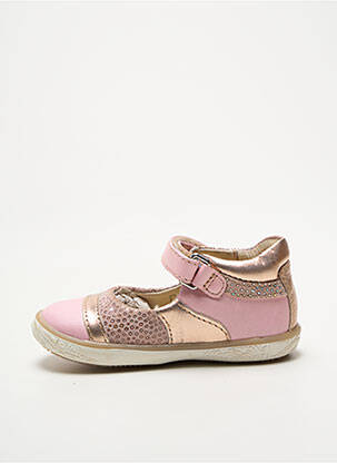 Ballerines semelle amovible bout rond rose NOËL fille