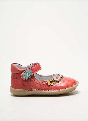 Ballerines semelle amovible bout rond orange NOËL fille