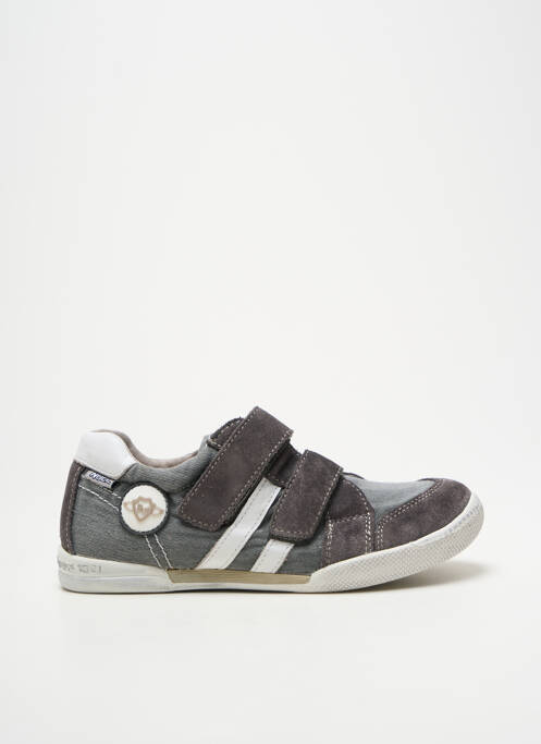 Baskets fermeture scratch bout rond gris NOËL garcon