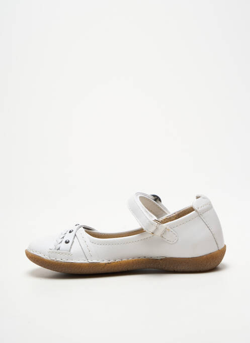 Ballerines semelle amovible bout rond blanc NOËL fille