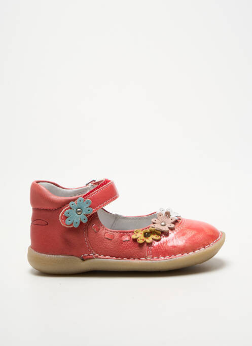 Ballerines semelle amovible bout rond orange NOËL fille