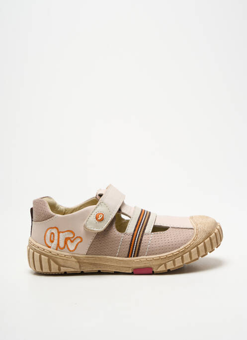 Baskets semelle amovible bout rond beige GARVALIN garcon