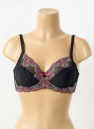 Soutien-gorge effet matière satinée haut soutien-gorge emboitant noir PIEGE femme