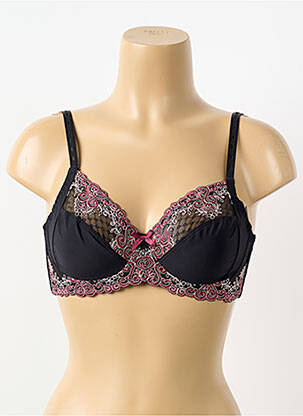 Soutien-gorge effet matière satinée haut soutien-gorge emboitant noir PIEGE femme