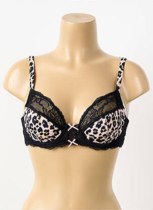 Soutien-gorge effet matière satinée haut soutien-gorge emboitant noir PIEGE femme