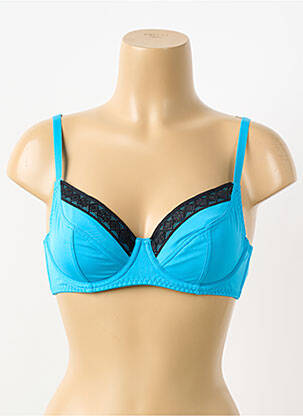 Soutien-gorge effet matière satinée haut soutien-gorge emboitant bleu KOLLE SERRE femme