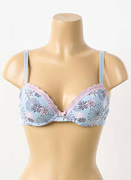 Soutien-gorge effet matière satinée haut soutien-gorge push-up bleu SASSA femme