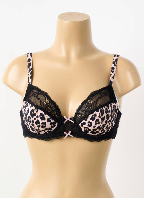 Soutien-gorge effet matière satinée haut soutien-gorge emboitant noir PIEGE femme