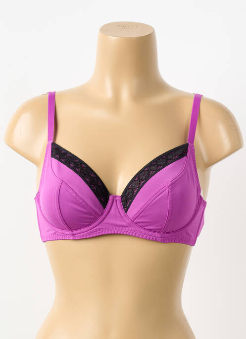 Soutien-gorge effet matière satinée haut soutien-gorge emboitant violet KOLLE SERRE femme