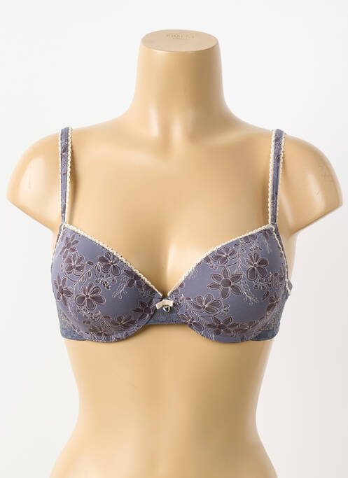 Soutien-gorge effet matière satinée haut soutien-gorge push-up gris SASSA femme