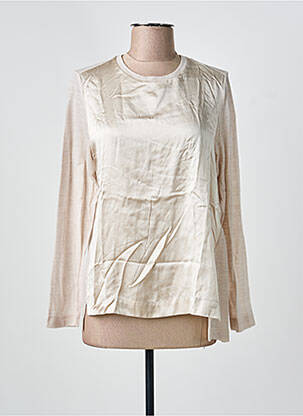 Top coupe fluide manches longues beige WHYCI MILANO femme