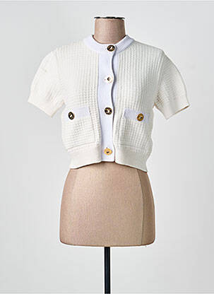 Gilet manches courtes resserrée sur le bas beige PATOU femme