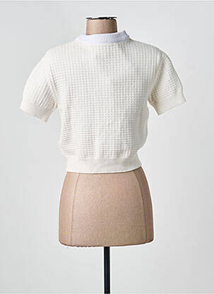 Gilet manches courtes resserrée sur le bas beige PATOU femme