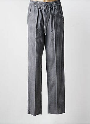 Pantalon droit taille à pinces taille haute gris ISABEL MARANT femme