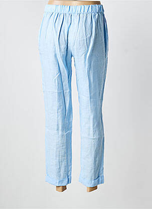 Pantalon 7/8 taille élastique taille normale bleu WHYCI MILANO femme