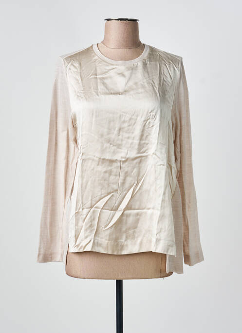 Top coupe fluide manches longues beige WHYCI MILANO femme