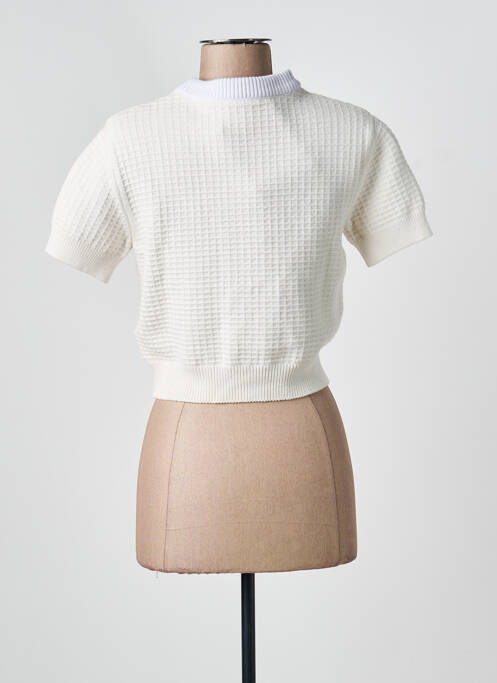Gilet manches courtes resserrée sur le bas beige PATOU femme
