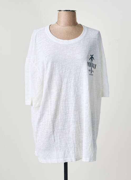 T-shirt manches mi-longues manches courtes blanc MONTAGUT femme