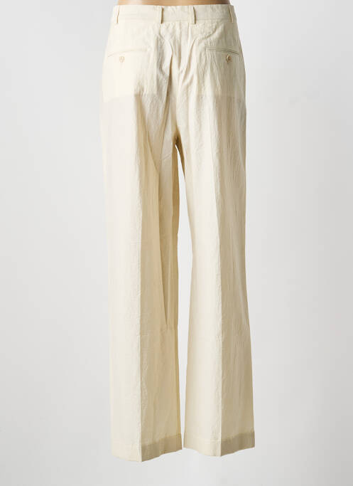 Pantalon large fermeture zippée sous rabat boutonné taille haute beige A.P.C. femme