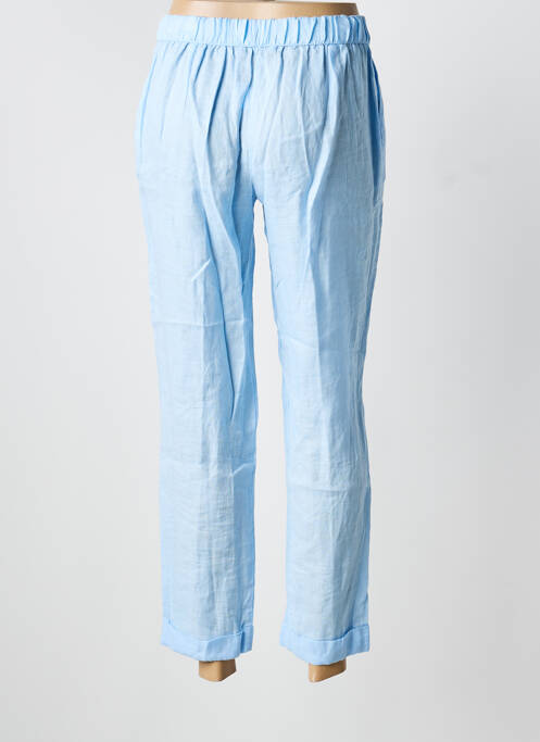 Pantalon 7/8 taille élastique taille normale bleu WHYCI MILANO femme