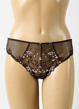Tanga tissage satiné marron AUBADE femme