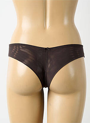 Tanga tissage satiné marron AUBADE femme