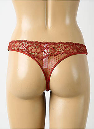 Tanga effet matière satinée marron AUBADE femme