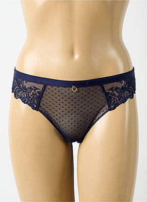 Tanga effet matière satinée bleu AUBADE femme