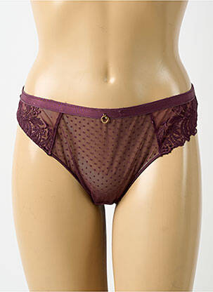 Tanga effet matière satinée violet AUBADE femme