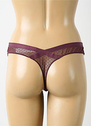 Tanga effet matière satinée violet AUBADE femme