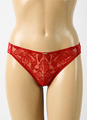 Tanga effet matière satinée rouge AUBADE femme