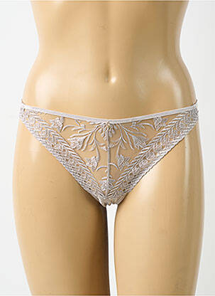 Tanga tissage satiné gris AUBADE femme