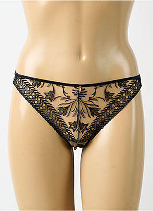 Tanga tissage satiné noir AUBADE femme