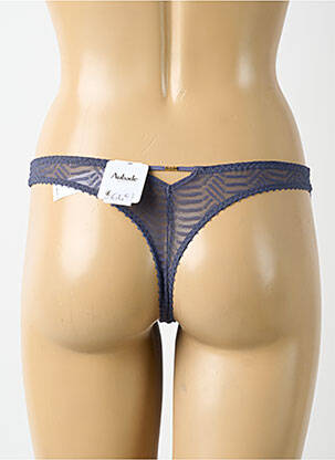 Tanga tissage satiné bleu AUBADE femme