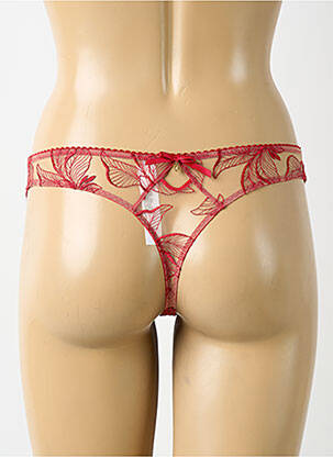 Tanga tissage satiné rouge AUBADE femme