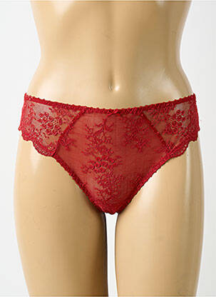 Tanga effet matière satinée rouge AUBADE femme
