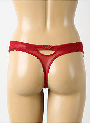 Tanga effet matière satinée rouge AUBADE femme